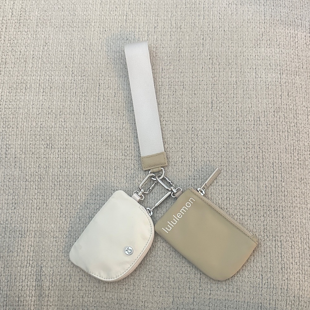 Lululemon Cream and Tan Mini Pouches